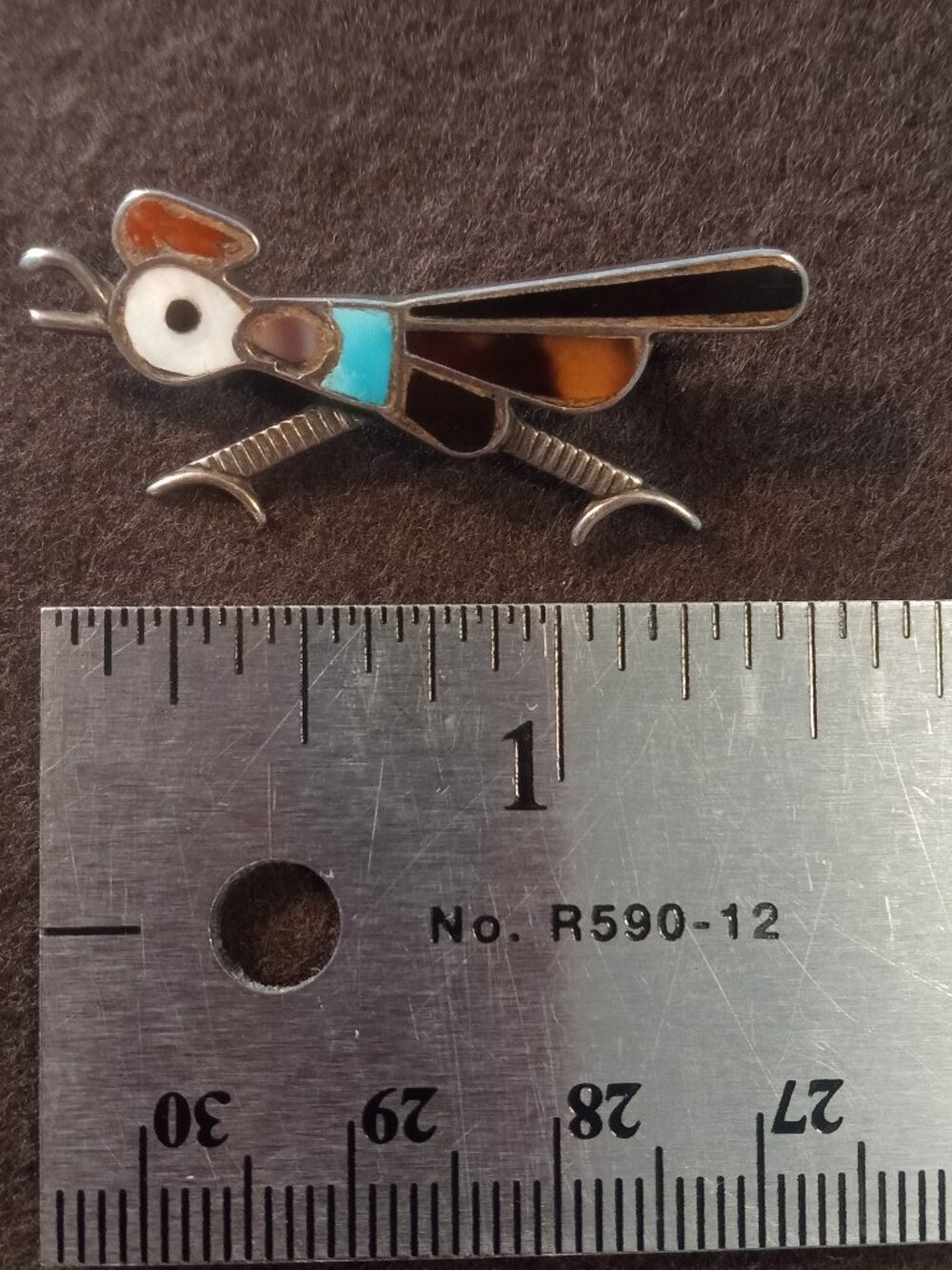 Native American Zuni Roadrunner Pin